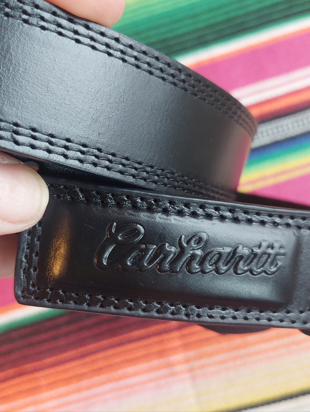 Carhartt Black Embossed Leather Logo Belt 2204 / 42